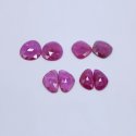 Ruby Glass Filled Mix Rose Cut Slices Faceted (4 Pairs)