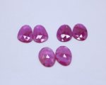 Ruby Glass Filled Mix Rose Cut Slice Faceted (3 Pairs)