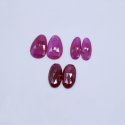 Ruby Glass Filled Mix Rose Cut Slice Faceted (3 Pairs)