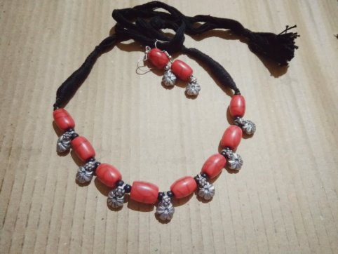 Beaded Oxidized Necklace