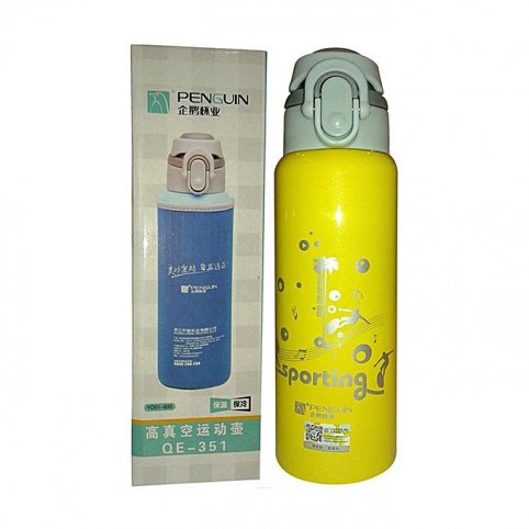 Vacuum Sports Water Bottle with Pouch PENGUIN - 600ML
