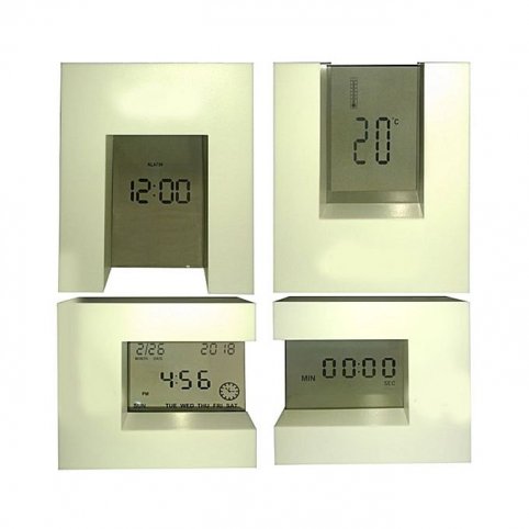U Shape Clock Date Temperature KADIO - Screen Rotation - White