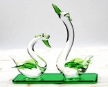 Craftfry Loving Bird Glass Crystal Showpiece 14 cm (Glass, Clear)