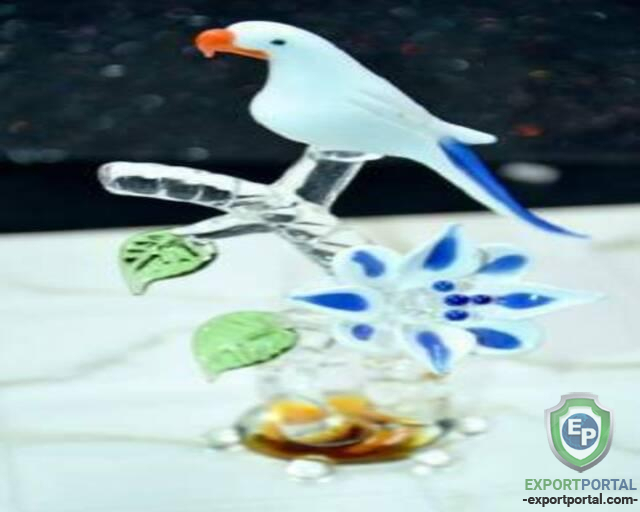 Craftfry Love bird in Glass showpiece in Home Decorative 14cm