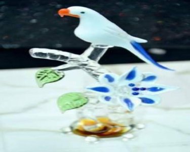 Craftfry Love bird in Glass showpiece in Home Decorative 14cm