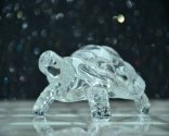 Craftfry Feng Shui Turtle with Plate in Crystal Showpiece 5cm