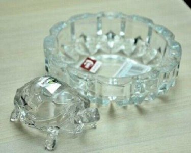 Craftfry Feng Shui Turtle with Plate in Crystal Showpiece 5cm