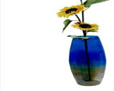 Craftfry Glass Flower Vase (17 inch, Blue)