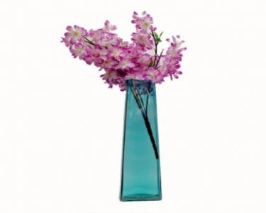 Craftfry Fenton Flower Glass Vases (15 inch, sky blue )