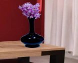 Craftfry Embossed Glass Flower Vase With Long Neck Handi Shape