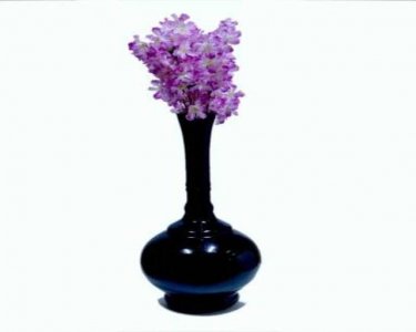 Craftfry Embossed Glass Flower Vase With Long Neck Handi Shape