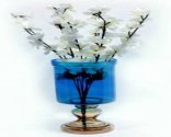 Craftfry Glass Flower vase (12 inch, Blue)