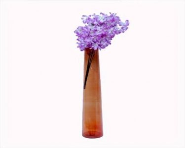 Craftfry Indian Rounded Fenton Flower Glass Vases (17 inch, orange)