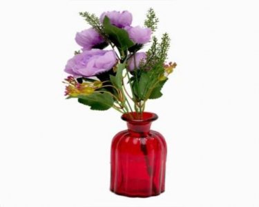 Craftfry glass Bottle Shape (lining) Flower Vases (5.1 inch, Red)