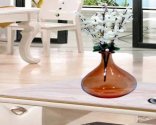 craftfry Rounded Matki Shape Flower Glass Vase (12 inch, orange)