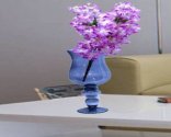 Craftfry Glass Flower Vase with Mashall Shape (12 inch, Black)