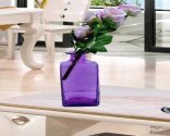 Craftfry Trending Rectangular Flower Glass Vase (8 inch, Purple)