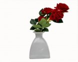 Craftfry Royal glass Hut Shape Flower Glass Vase (7.2 inch, White)