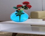Craftfry Luxury glass Clock Shape Flower Glass Vase (6 inch, Blue)