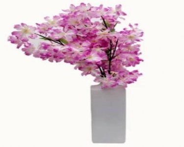 Craftfry Exclusive Glass Flower Glass Vase (8 inch, White)
