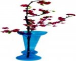 Craftfry Glass Flower Vase With Rounded Hookah Shape (24 inch, Blue)