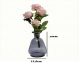 Craftfry Shaped Flower Glass Vase (4.3 inch, Black)