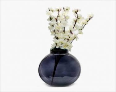 Craftfry Luxury clock shape flower glass vase (8 inch, Black)
