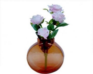 Craftfry Glass Vase (7 inch, Brown)