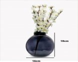 Craftfry Luxury glass clock shape flower glass vase (8 inch, Black)