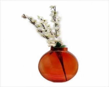 Craftfry Glass Vase (7 inch, Orange)