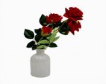 Craftfry Royal Bottle Shape Glass Vase (5 inch, White, Red)