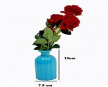 Craftfry Bottle shape Flower Glass Vases (5 inch, Blue, Red)