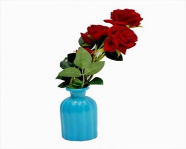 Craftfry Bottle shape Flower Glass Vases (5 inch, Blue, Red)