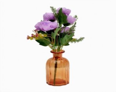 Craftfry Trending Flower Glass Vase (5 inch, Orange)