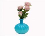 Craftfry Flower Glass Vase Pumpkin Flask (6.2 inch, Blue)