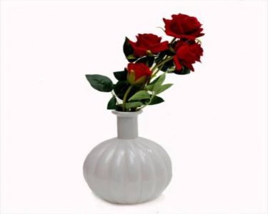Craftfry Pumpkin Flask Flower Glass Vase (7 inch, White)