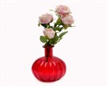 Craftfry Pumpkin Flower Glass Vase (7 inch, Red)