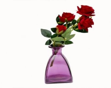 Craftfry Royal glass Hut Shape Flower Glass Vase (7 inch, Pink)
