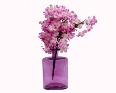 Craftfry Home Decorative Flower Glass Vase (11 inch, Purple)