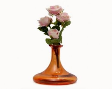 Craftfry Flower Glass Vase (8 inch, Orange)