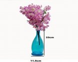 Craftfry Rounded Bottom Shape Flower Glass Vase (4.3 inch, Blue)
