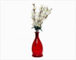 Craftfry Glass Vase (12 inch, Red)
