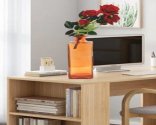 Craftfry Exclusive Glass Bottle Flower Vase (8 inch, Brown)
