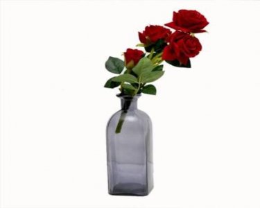 Craftfry Glass Vase (9 inch, Grey)