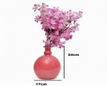 Craftfry Unique Ring Bell Shape Flower Glass Vase (9 inch, Pink)