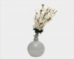 Craftfry Exclusive Ring Bell Shape Flower Glass Vase (9 inch, White)