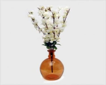 Craftfry Glass Vase (9 inch, Orange)