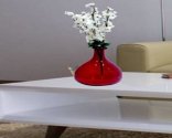 Craftfry Matki Shape Fenton Flower Glass Vase (12 inch, Red)