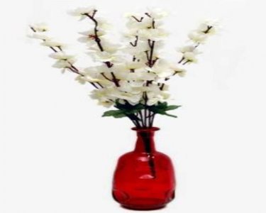 Craftfry Trending Flower Glass Vase (10 inch, Red)