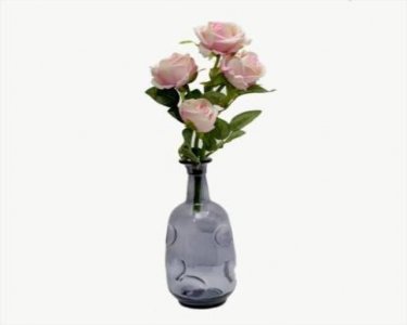 Craftfry Glass Vase (10 inch, Grey)